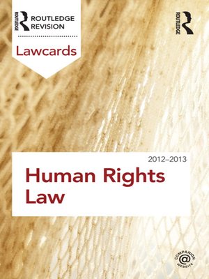 cover image of Human Rights Lawcards 2012-2013
